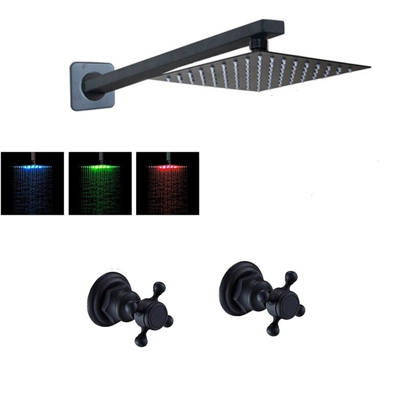 Matte Black Bathroom Shower Head Faucet Set