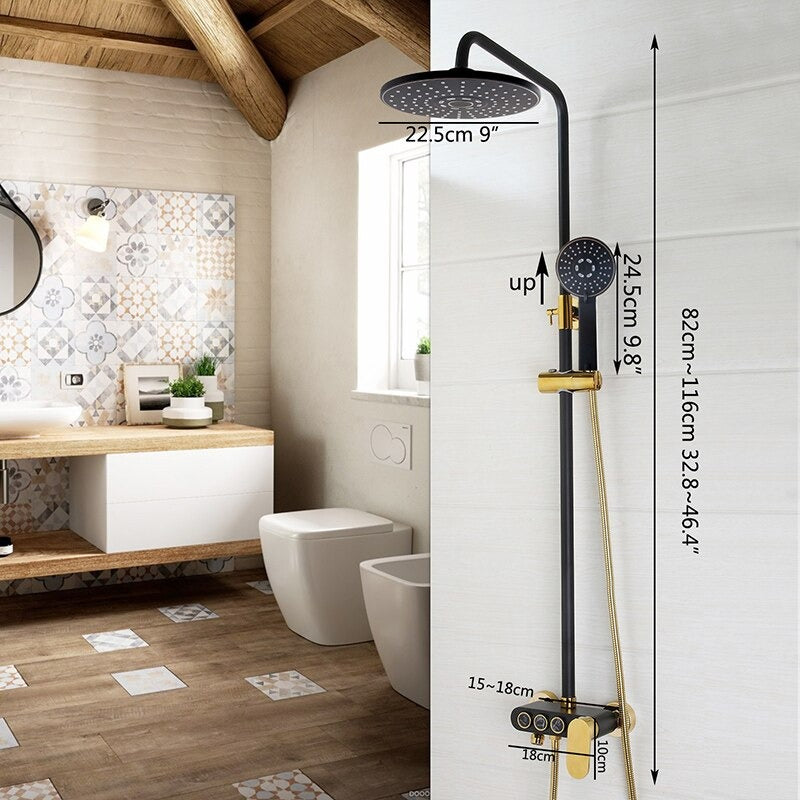 Gold-Plated Rain Mixer Shower Combo Set