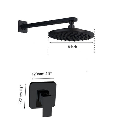 Black Round Wall Mounted Bathroom Rainfall Shower Faucet Sets