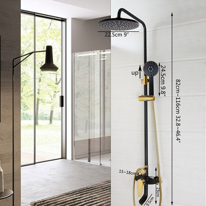 Gold-Plated Rain Mixer Shower Combo Set