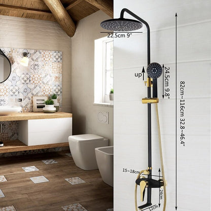 Gold-Plated Rain Mixer Shower Combo Set