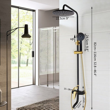 Gold-Plated Rain Mixer Shower Combo Set