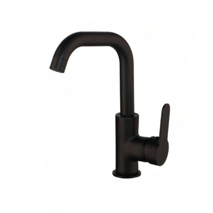 Matte Black Rotating Deck Kitchen Faucet
