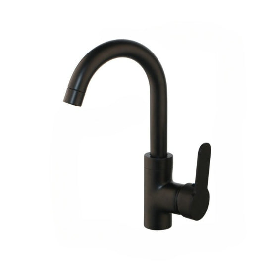Matte Black Rotating Deck Kitchen Faucet