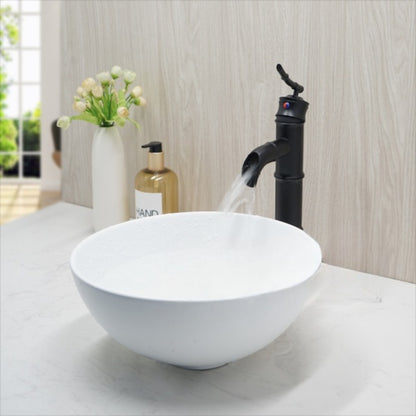 Black & White Ceramic Wash Basin Combine Deck Mounted Brass
