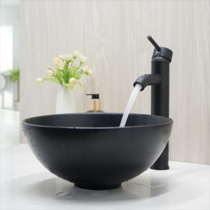 Black & White Ceramic Wash Basin Combine Deck Mounted Brass