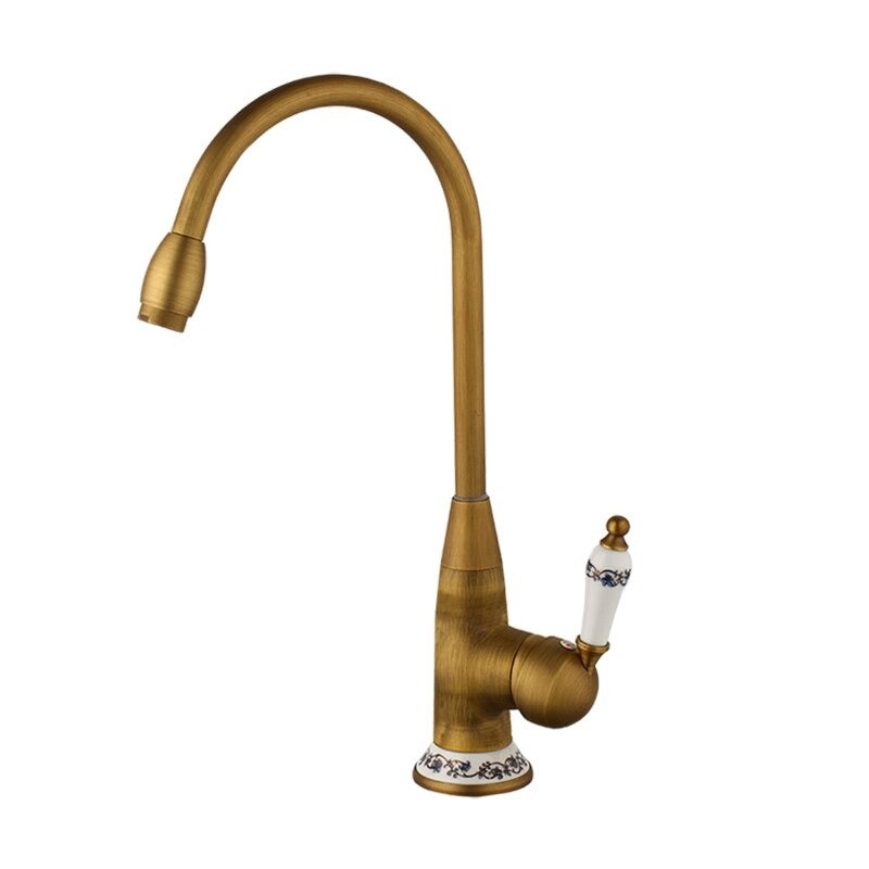 Antique Brass Chrome Ceramic Kitchen Basin Faucet