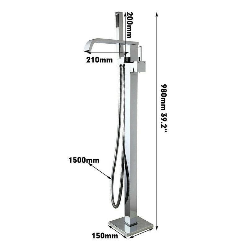 Floor Stand Handheld Standing Shower Faucet Set