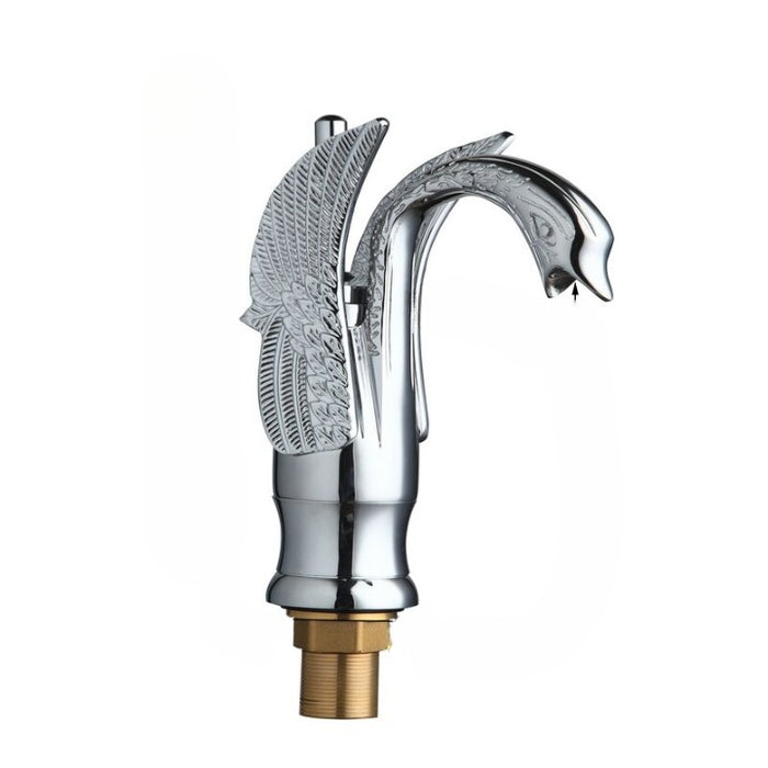 Swan-Shape Deck Mounted Bathroom Faucet Mixer Tap