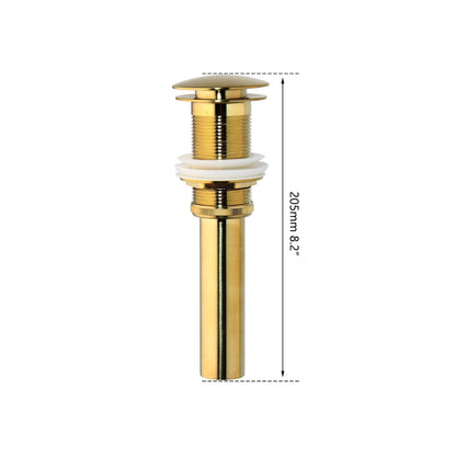 Gold Black Brass Pop-Up Drain And Attachment Sink Accessories