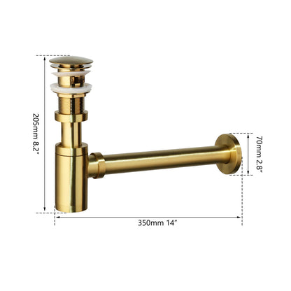 Gold Black Brass Pop-Up Drain And Attachment Sink Accessories