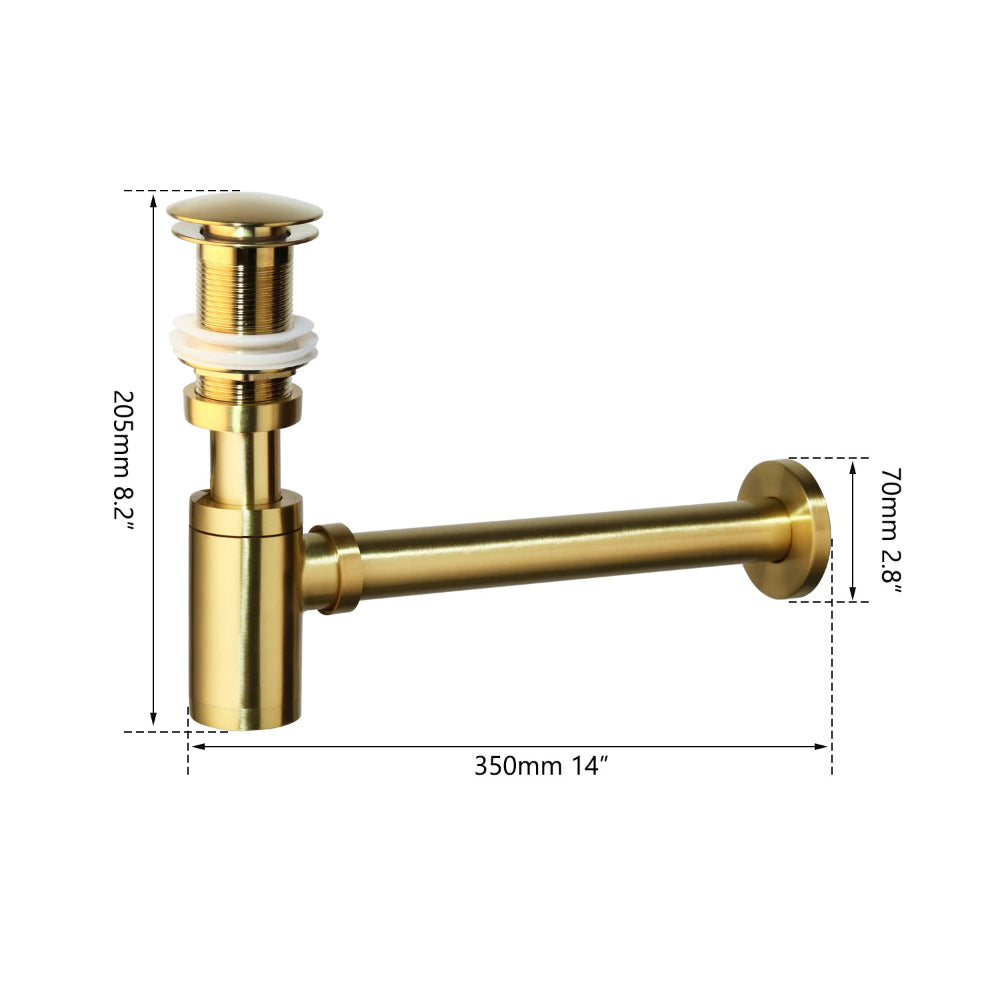 Gold Black Brass Pop-Up Drain And Attachment Sink Accessories