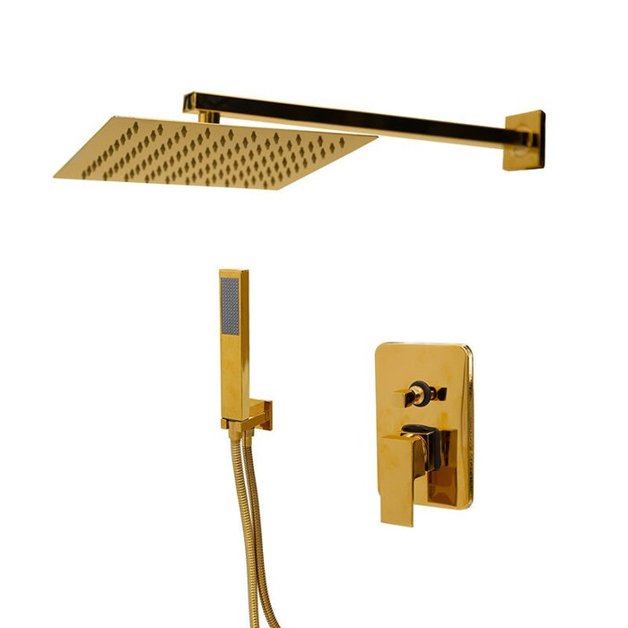 8 Inch Gold Plate Solid Brass Shower Heads Set