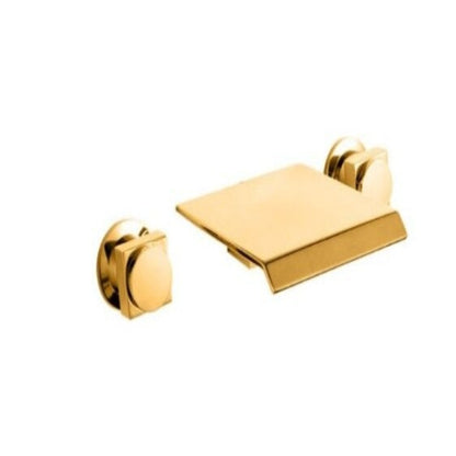 Golden Plated Bathtub Two Handles Mixer Tap Faucet