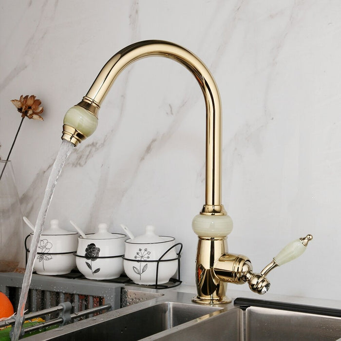 Golden Plated Swivel Pull Out Faucet