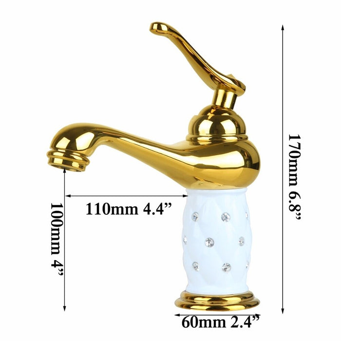 Bathroom Basin Luxury Style Single Handle Deck Mounted Faucet Tap