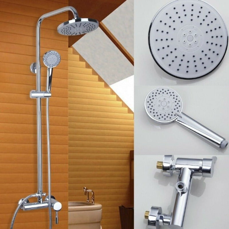 Chrome-Polish Wall Mounted Rain Shower System