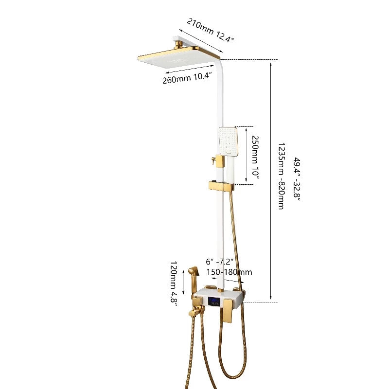 LED Digital Bathroom Wall Mounted Shower Set