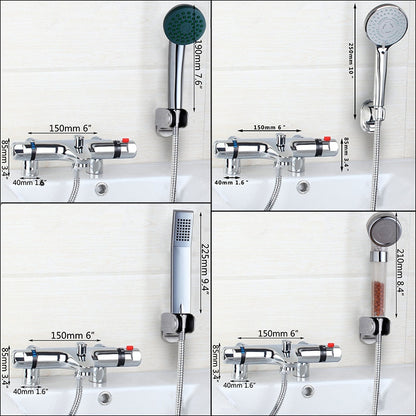 Chrome Brass Deck Mounted Thermostatic Mixer Taps