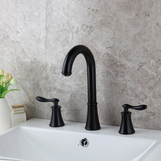 Wash Basin Sink Deck Mounted Solid Black Tap