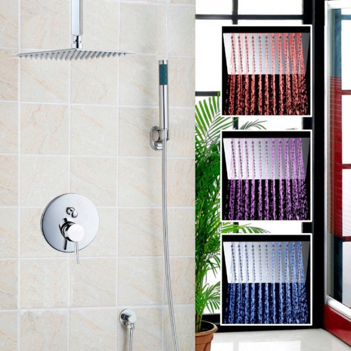 Ceiling Mounted Luxury Square Head Shower Set