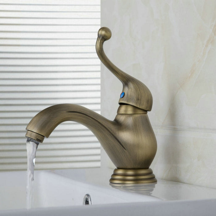 Antique Brass Unique Design Sink Mixer Faucet