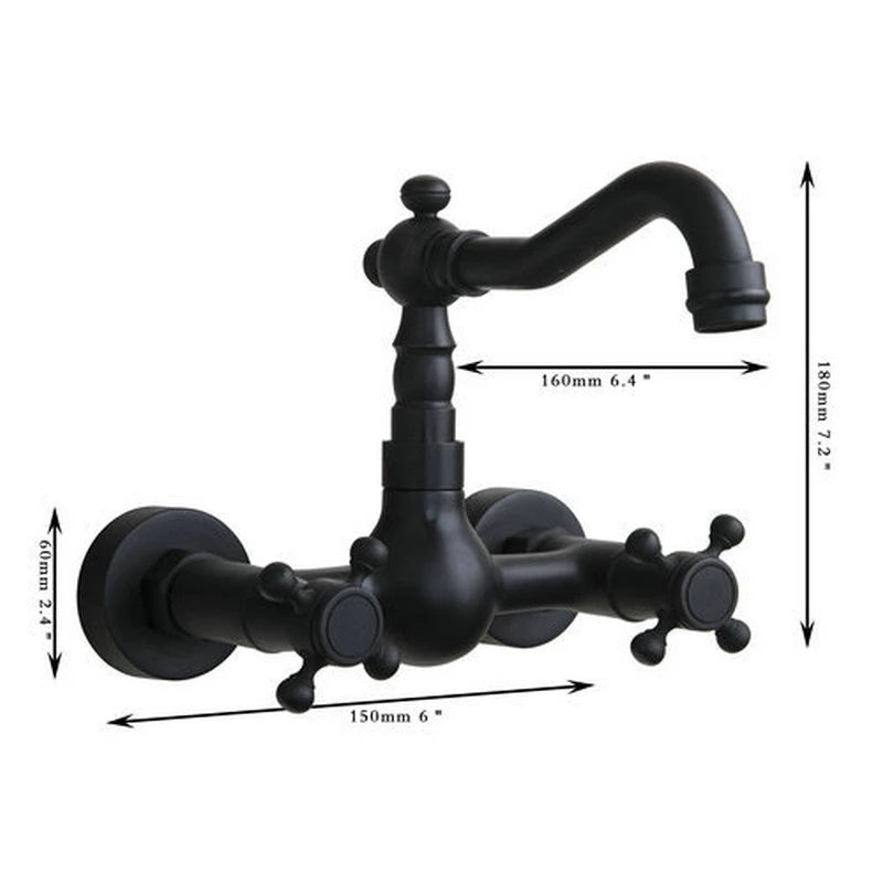 Wall Mount Spout Mixer Basin Faucet Tap