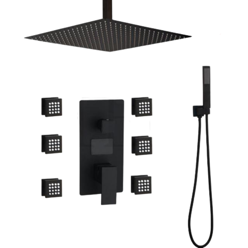 Matte Black Bath Shower Faucet Set