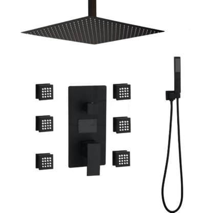 Matte Black Bath Shower Faucet Set