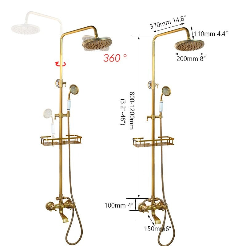 Wall Mounted Bathroom Hand Shower Rainfall Faucet Set