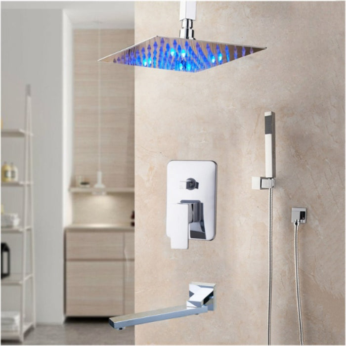 LED Bathroom Rainfall Shower Set