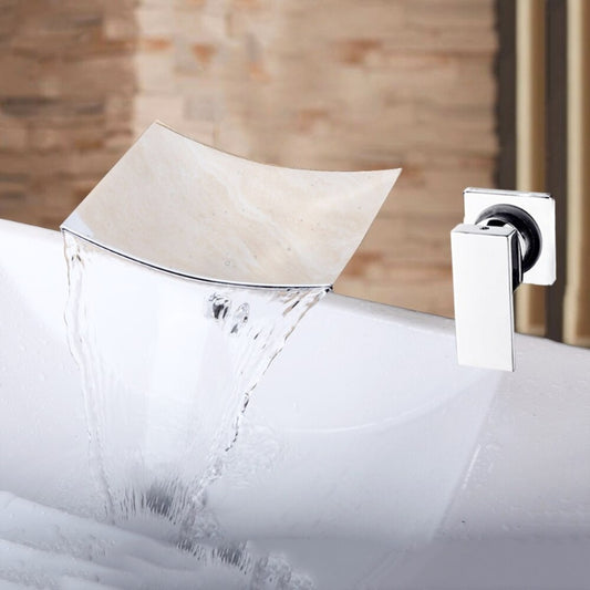 Polished Chrome Bathtub Wall Mounted Waterfall Faucet