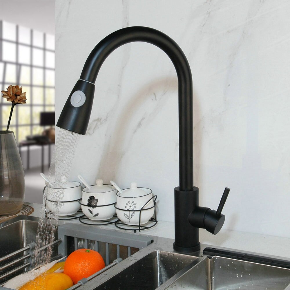 2 Ways Swivel Spray Pull Out Kitchen Wash Basin Faucet