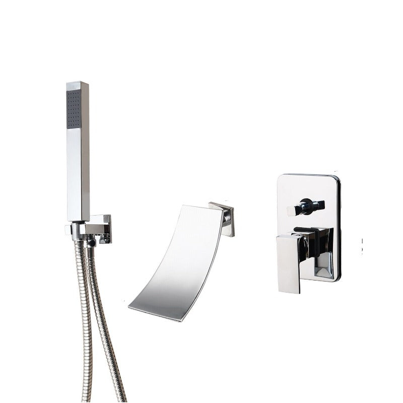 Control Handle Bathroom Waterfall Faucet Shower Set