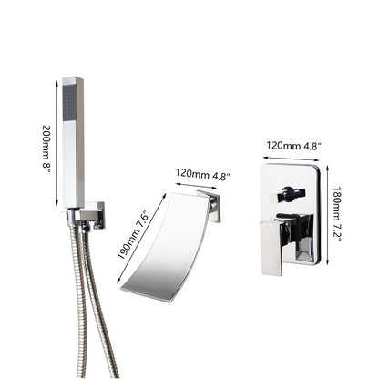 Control Handle Bathroom Waterfall Faucet Shower Set