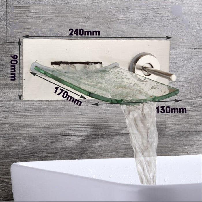 Glass Spout Waterfall Solid Wall Mounted Faucet | Stylish Design