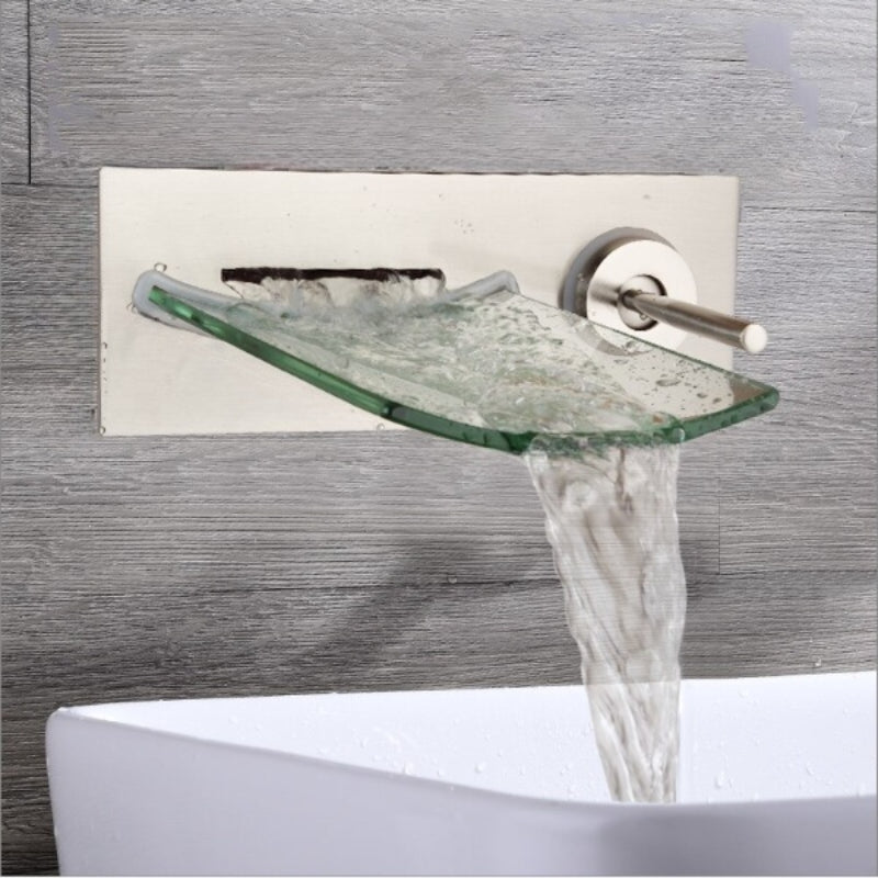 Glass Spout Waterfall Solid Wall Mounted Faucet | Stylish Design