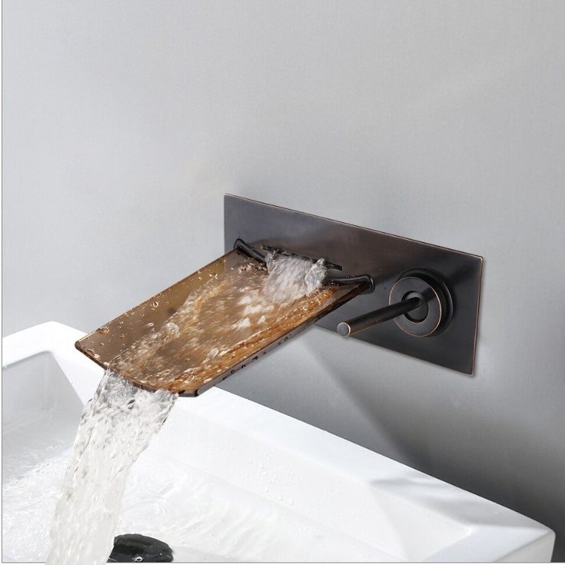 Glass Spout Waterfall Solid Wall Mounted Faucet | Stylish Design