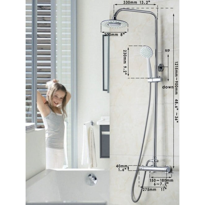 Stainless Steel Rain Shower Wall Mounted Faucets Set