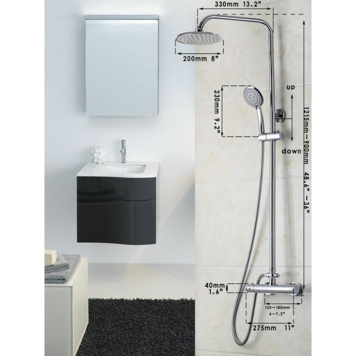 Stainless Steel Rain Shower Wall Mounted Faucets Set