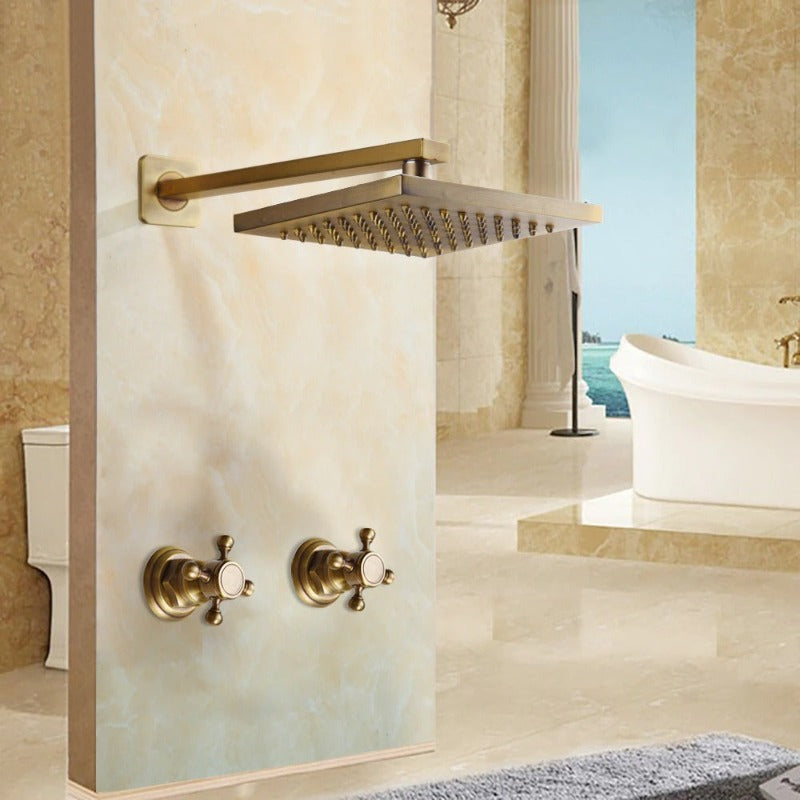 Wall Mounted Bathroom Rainfall Shower Faucet Set