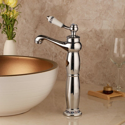 Deck Mounted Bathroom Wash Basin Sink Faucet Mixer Tap