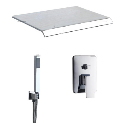 Chrome Polish Solid Waterfall Bathroom Shower