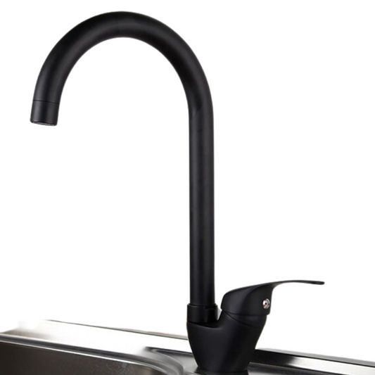 Black Painted Hot & Cold Water Mixer Kitchen Faucet