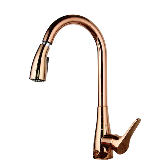 Rose Gold Kitchen Faucet With 360° Swivel