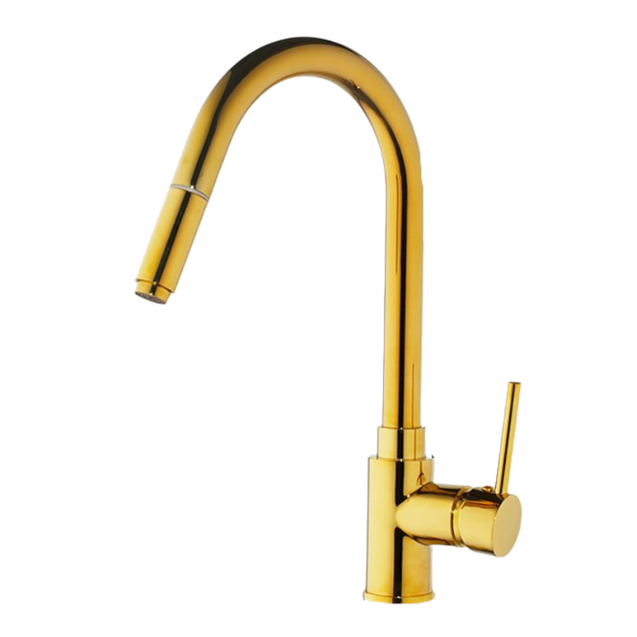Golden Plated Swivel Contemporary Kitchen Faucet