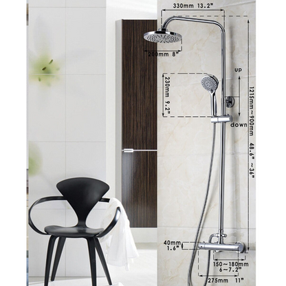 Stainless Steel Rain Shower Wall Mounted Faucets Set