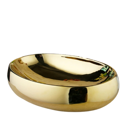 Polished Gold Bathroom Ceramic Basin Sink