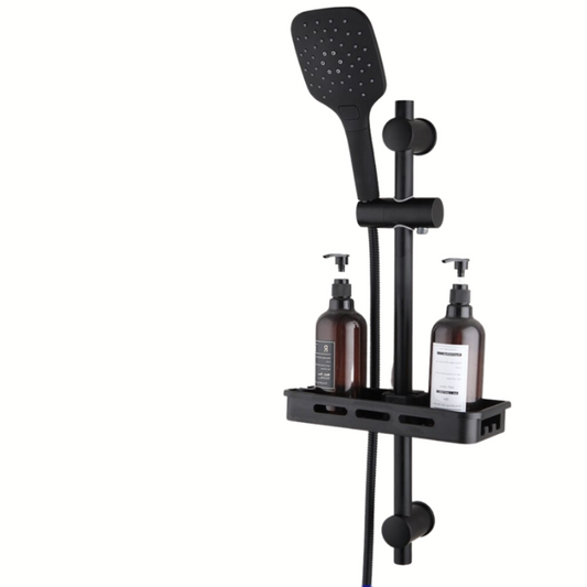 Matte Black Bathtub Spray Shower & Shelf