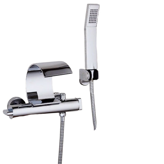 Chrome Polished Bathtub Wall Mount Hand Sprayer Faucet Set